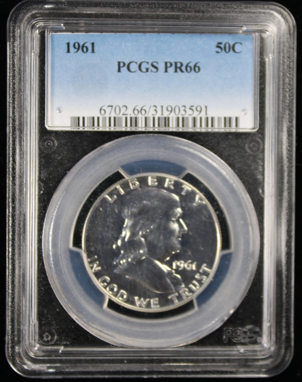 1961 Franklin Proof Half Dollar 50c PCGS PR66
