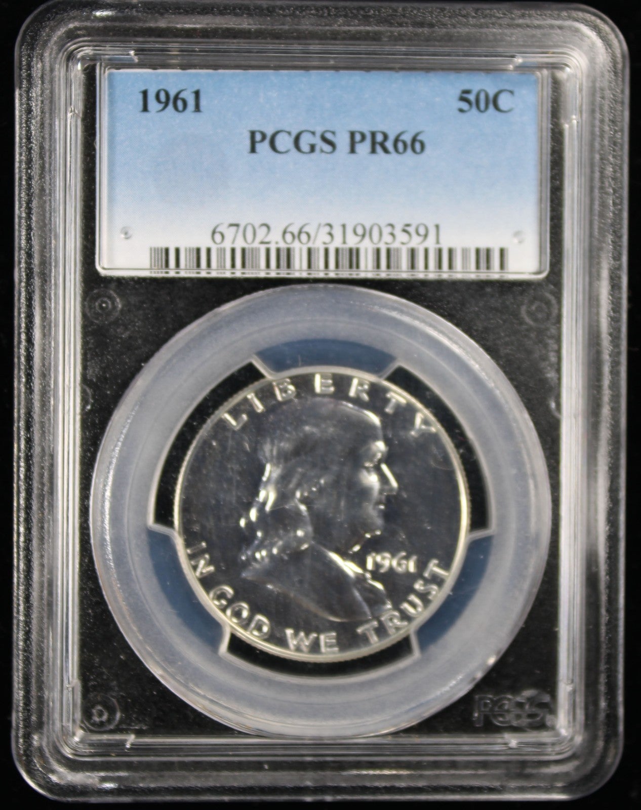 1961 Franklin Proof Half Dollar 50c PCGS PR66