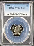 1980-S 10c PCGS PR70DCAM