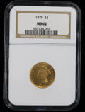 1878 $3 Princess NGC MS62