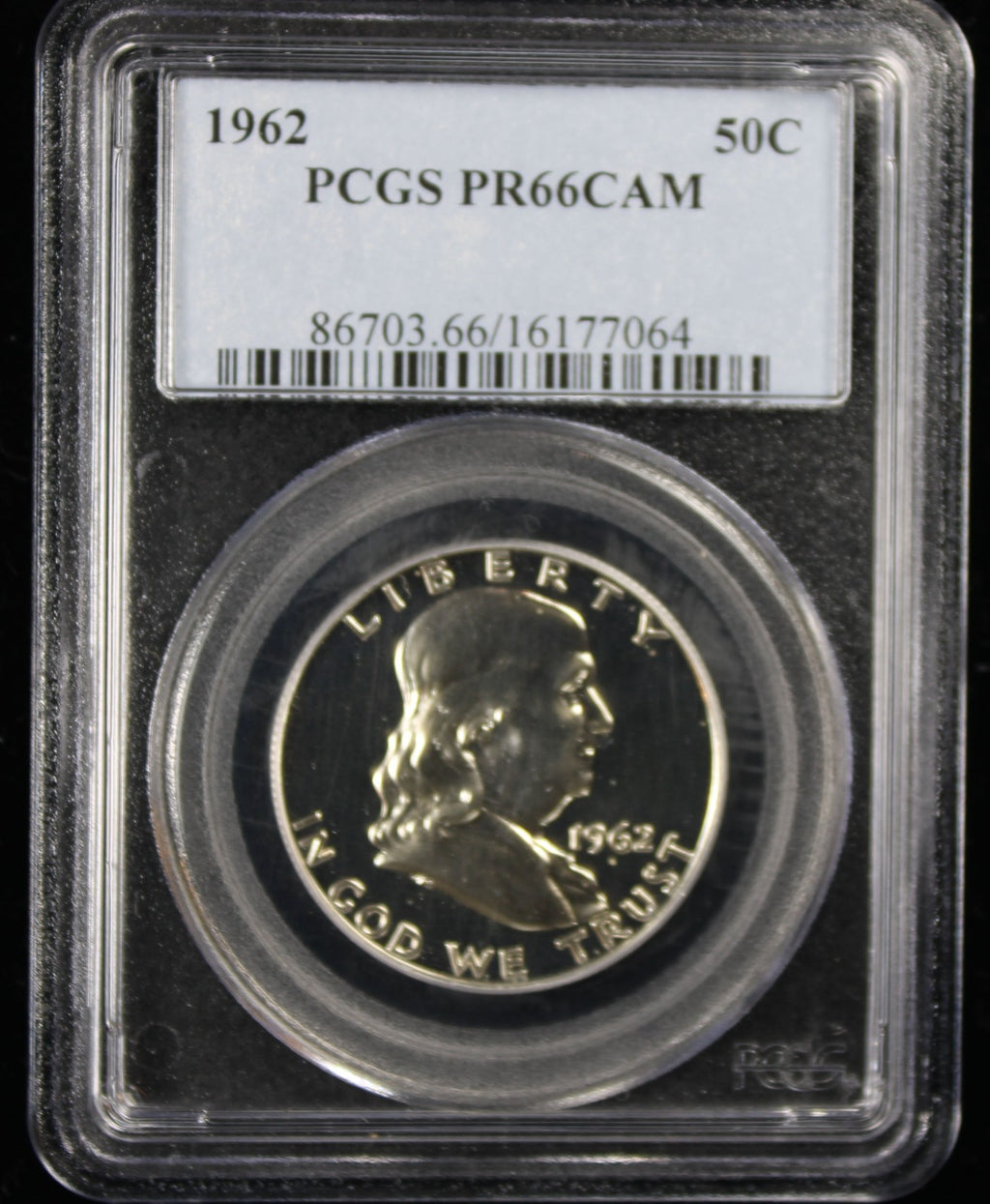 1962 Franklin Proof Half Dollar 50c PCGS PR66CAM Cameo