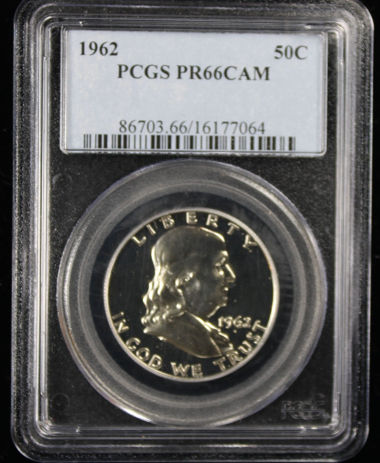 1962 Franklin Proof Half Dollar 50c PCGS PR66CAM Cameo