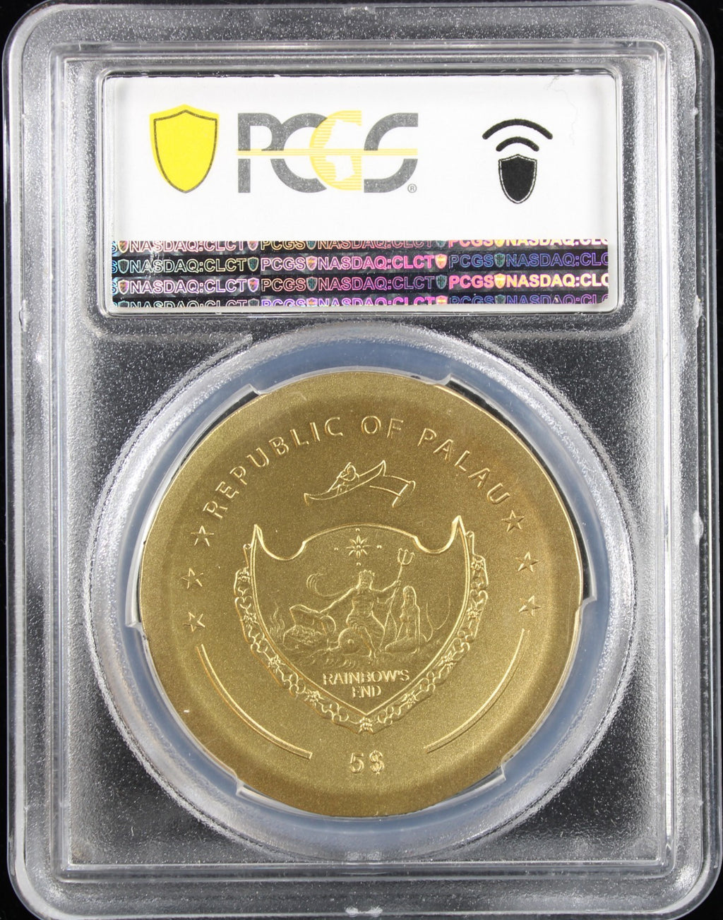 2021 $5 Palau Inca Sun God Gilt Silver Matte High Relief PCGS MS70