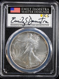 2021-W T2 Silver Eagle PCGS MS70 Damstra Signed First Day of Issue