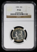 1950 Proof Washington Silver Quarter 25c NGC PF66