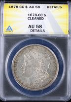 1878-CC $1 Morgan ANACS AU58 Detail