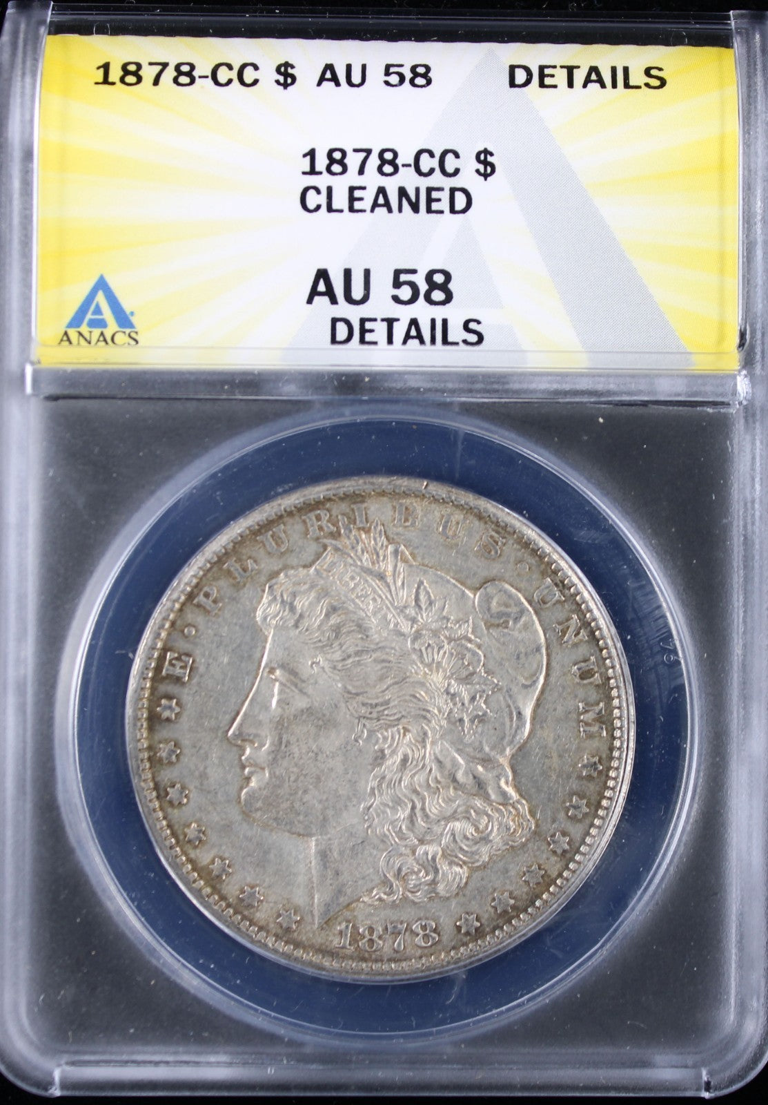 1878-CC $1 Morgan ANACS AU58 Detail
