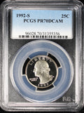 1992-S Proof Washington Quarter 25c PCGS PR70 DCAM Deep Cameo