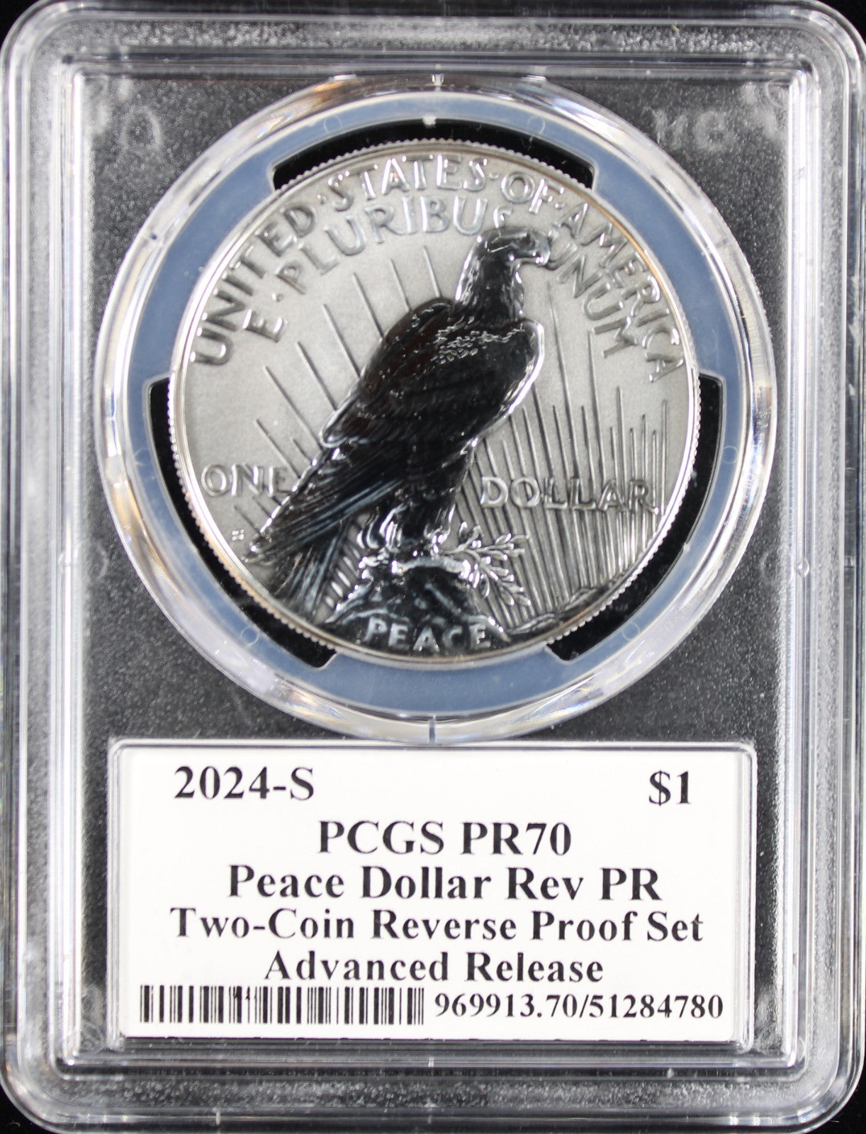 2024-S $1 Peace Reverse PF70 PCGS Advanced Release Emily Damstra Signature