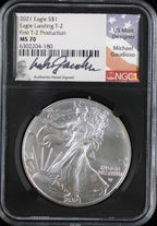2021 Silver Eagle NGC MS70 Mercanti Signed Type 2