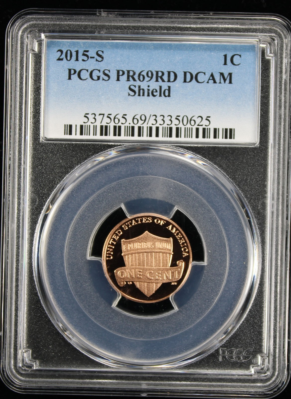 2015-S Proof Lincoln Cent 1c PCGS PR69 Rd RED Deep Cameo Lincoln Shield
