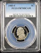 1983-S 5c Jefferson PCGS PR70DCAM