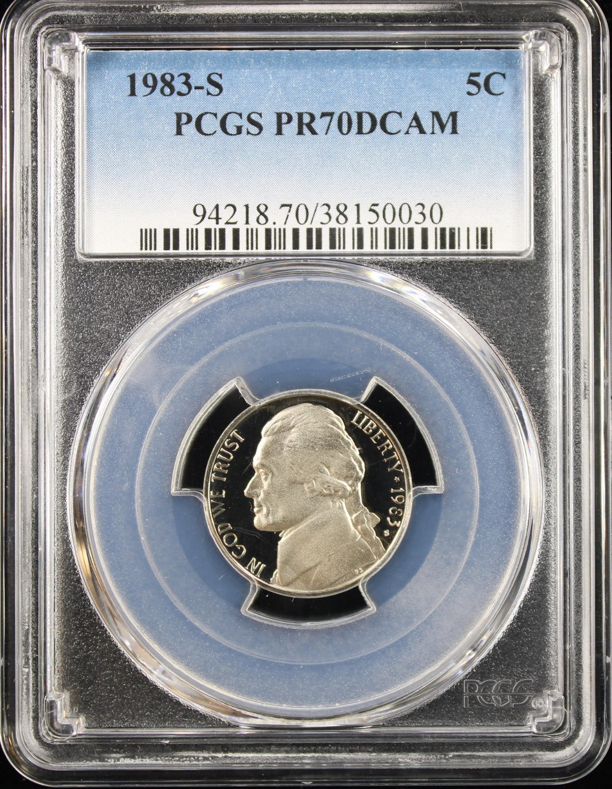 1983-S 5c Jefferson PCGS PR70DCAM