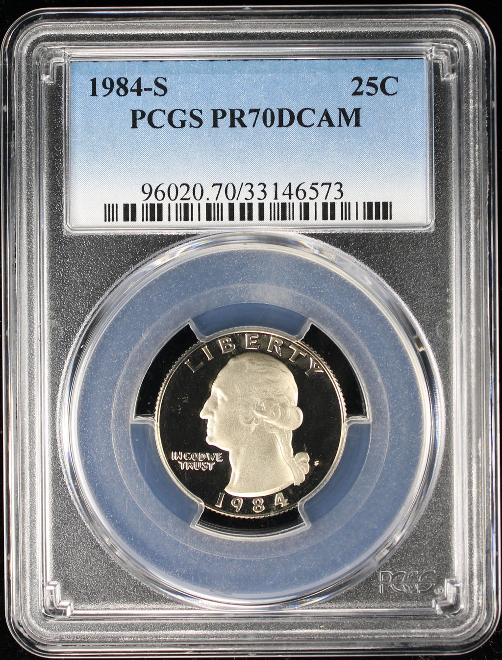 1984-S Proof Washington Quarter 25c PCGS PR70 DCAM Deep Cameo