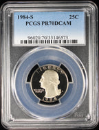 1984-S Proof Washington Quarter 25c PCGS PR70 DCAM Deep Cameo