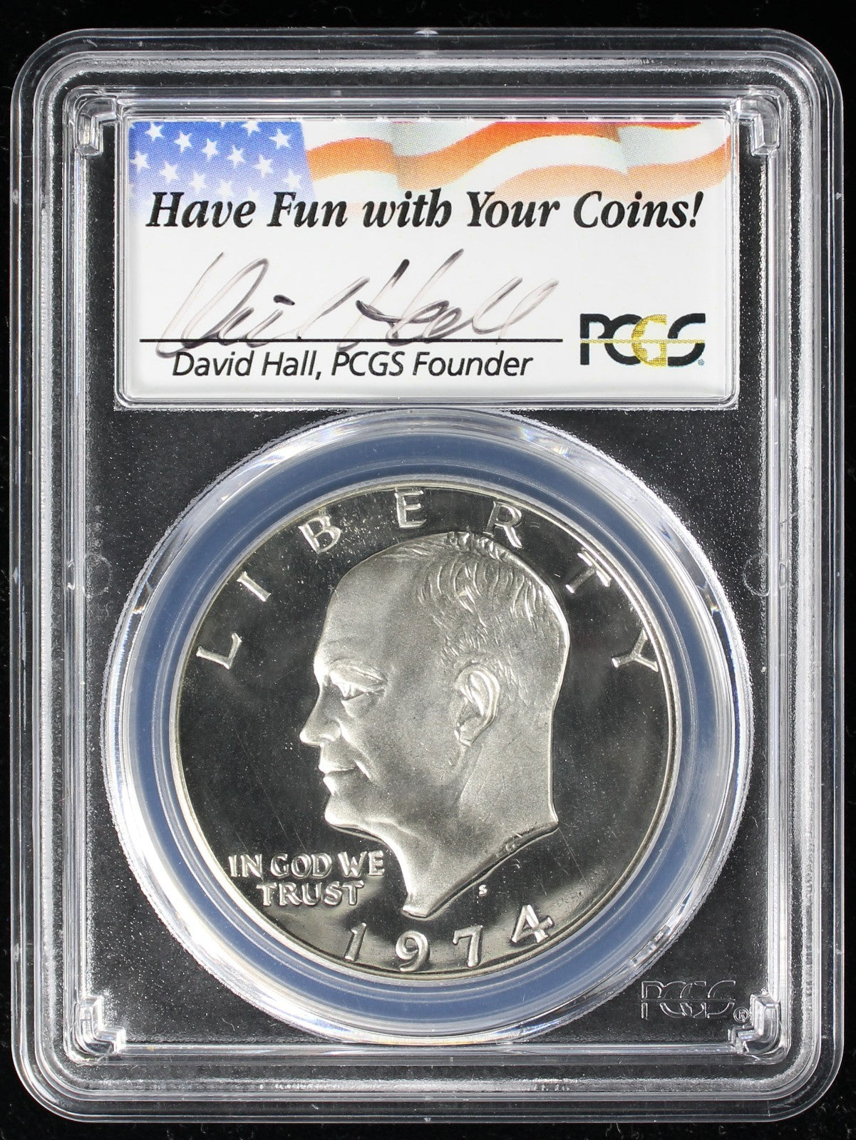 1974-S Eisenhower Silver Dollar $1 PCGS PR70 Deep Cameo