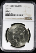 1971-S Eisenhower Silver Dollar $1 NGC MS65 DDO VP-007