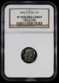 2003-S Proof Roosevelt Dime 10c NGC PF70 UCAM Ultra Cameo