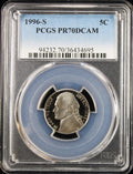 1996-S 5c Jefferson PCGS PR70DCAM