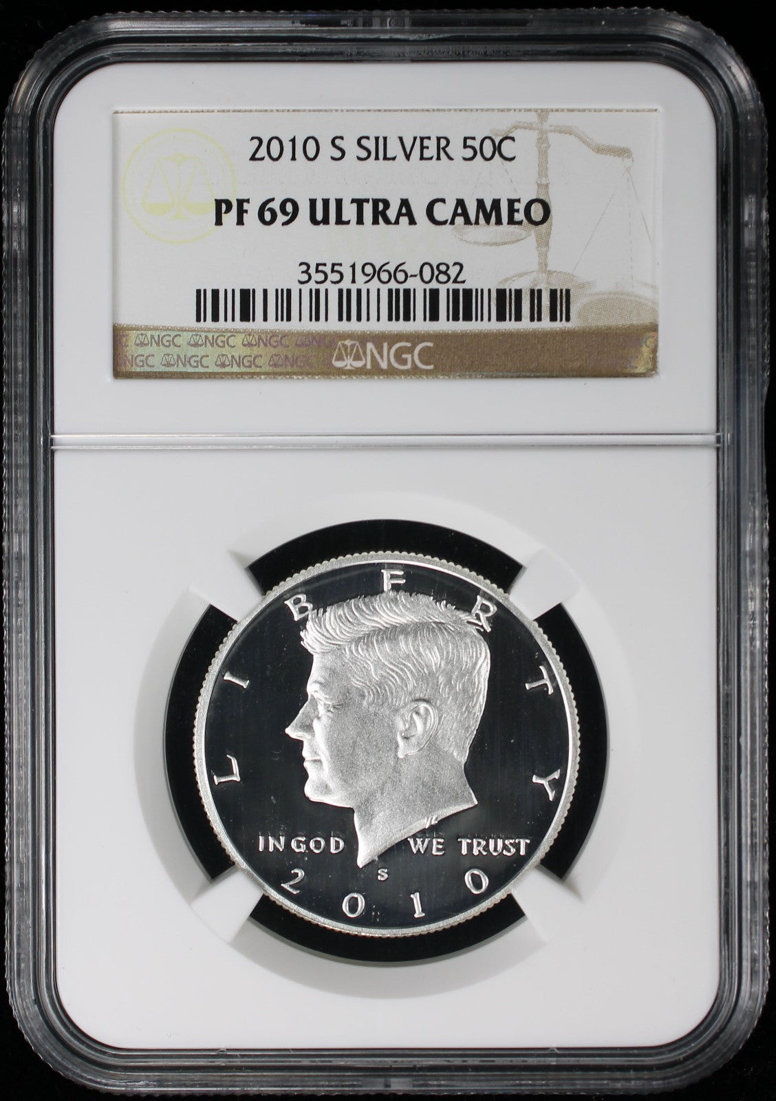 2010-S Kennedy Proof Half Dollar 50c NGC PF 69 Ultra Cameo