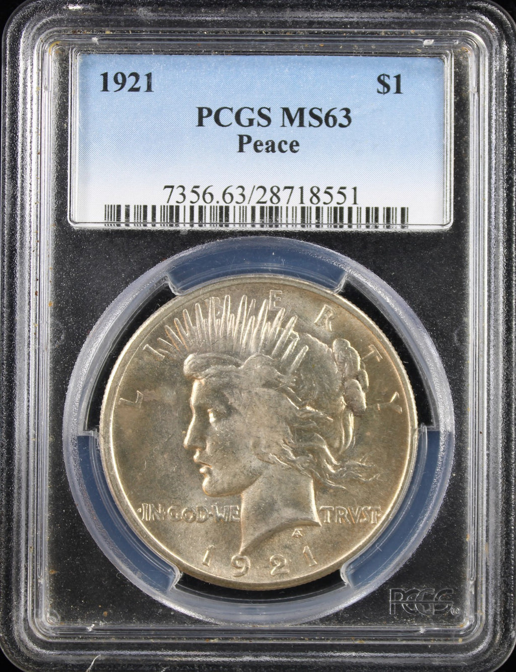 1921 Peace $1 PCGS MS63