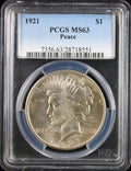 1921 Peace $1 PCGS MS63